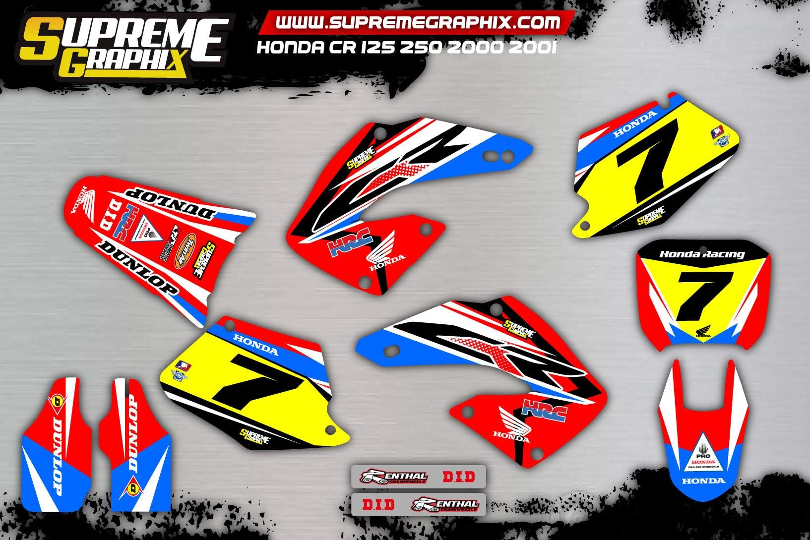 Adhesive Kit Honda CR 125 250 2000 2001 ADESIVI Sticker KLEBER AUFKLEBER