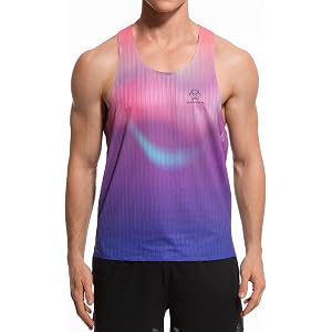 Sanken Men's Seamless Running Singlets Marathon Tank Top Quick Dry Athletic