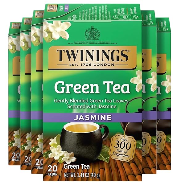 TWININGS GREEN TEA WITH JASMINE INDIVIDUALLY WRAPPED BAGS,...