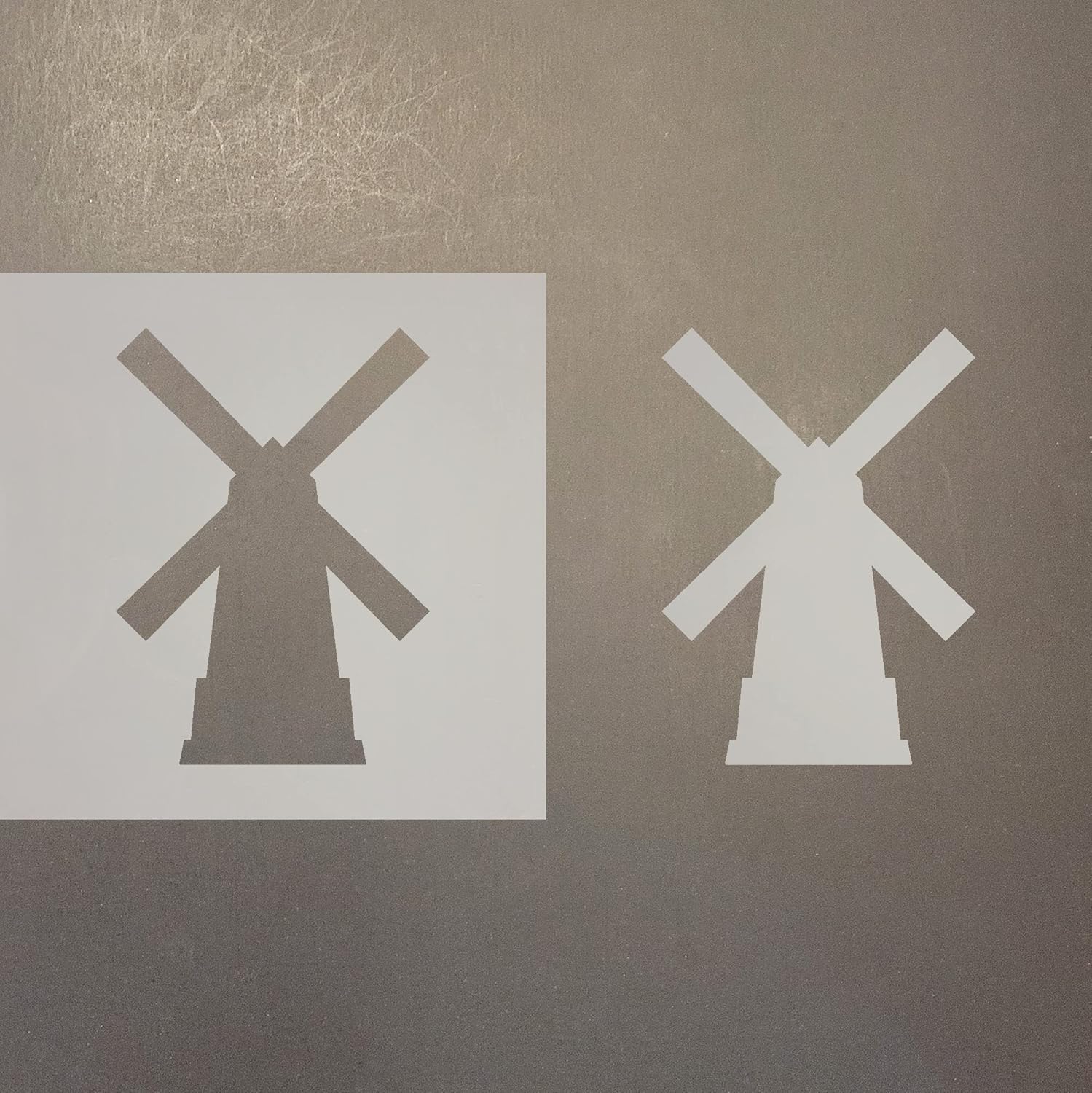 Mixed Media - Windmill Reusable Mylar Stencil - Art Craft Supplies 4 Inch