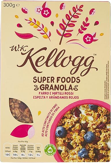 Kelloggs Cereales Super Foods Arándanos - 2 Paquetes de 300 gr ...