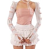 Sacina Black White Bow Shrug, Floral Lace Shrug, Lace Sleeves, Gothic Emo Grunge Y2k Aesthetic Accessories