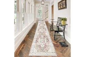 RUUGME Washable Runner Rug 2'6x12 - Vintage Kitchen Area Rug Stain Resistant Rugs for Living Room Bedroom Laundry Room Mat Distressed Rug Hallway Floor Carpet Runner for Bathroom