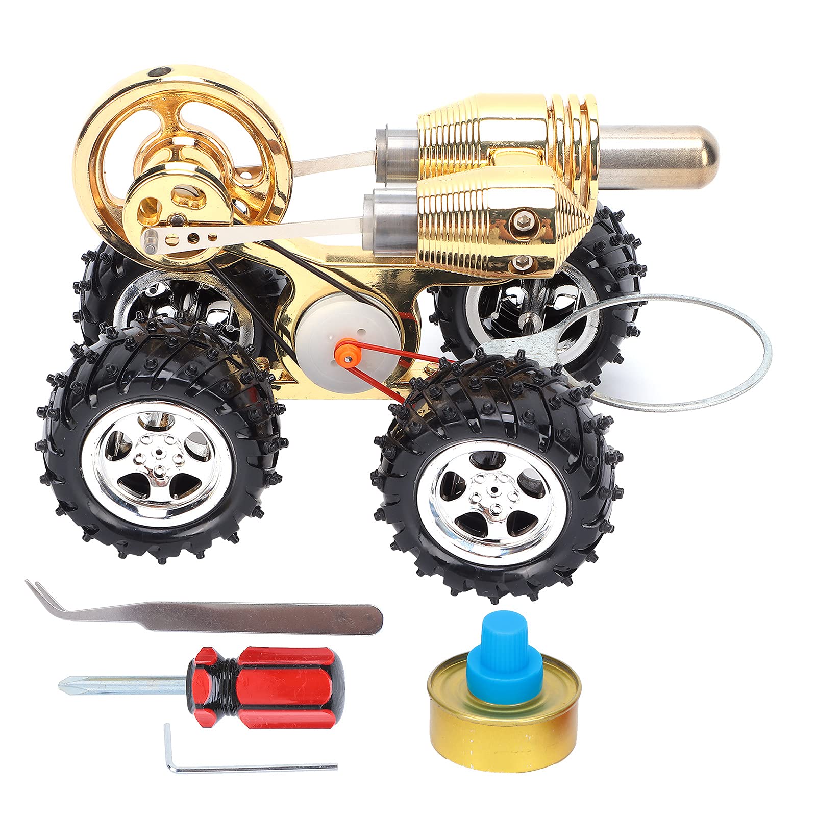 Steam Engine Kit 21X14x12 Cm, Zinc Alloy Miniature Steam Engine Stirling Engine Motor Kit for Physics