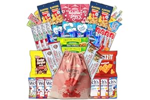 GIFTINBAG Valentines Day Care Package (43) Candy Snacks Assortment Cookies Food Bars Variety Gift Pack Box Bundle Mixed Bulk Sampler Basket for Men Women Kids Boys Girls College Students Girlfriend