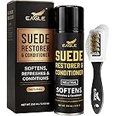 Eagle Suede Renew Spray Neutral – Suede & Nubuck Color Restorer for all Colors, Boots & Jackets, Renew Spray to Restore Color, Revive Nap & Texture, Includes 3 Way Brush, 250mL