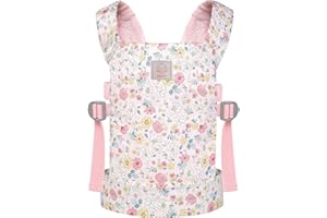 Gagaku Baby Carrier for Girls - Doll Accessories for Toddlers - Backpack, Swing, Bassinet - Pink - Flowers Dianthus