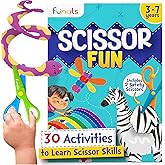 Funcils Toddler Scissor Skills - Art Supplies & Crafts Kit for Kids, Safety Scissors, Fine Motor Toys, Montessori Gifts for B