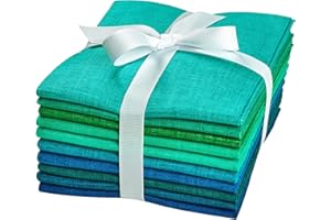 Craftido - 11 Options Solids with Tweed Tonals-Assorted Color Cotton Quilting Fabric Bundles 10pcs Fat Quarters 18"x21"-Mediu