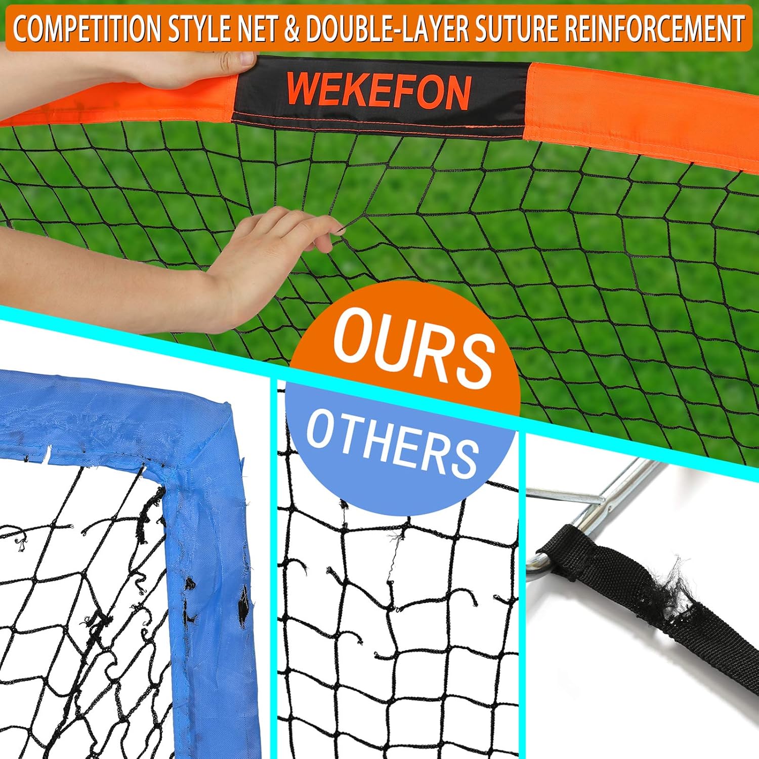 WEKEFON Soccer Goals, Set of 2 - Size 3.6'x2.7' Portable Foldable Soccer Nets for Backyard Games and Training Goals for Kids and Youth Soccer Practice with Carry Bag : Sports & Outdoors