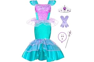 Esvaiy Mermaid Costume for Girls Halloween Birthday Princess Toddler Kids Costumes Mermaid Dress