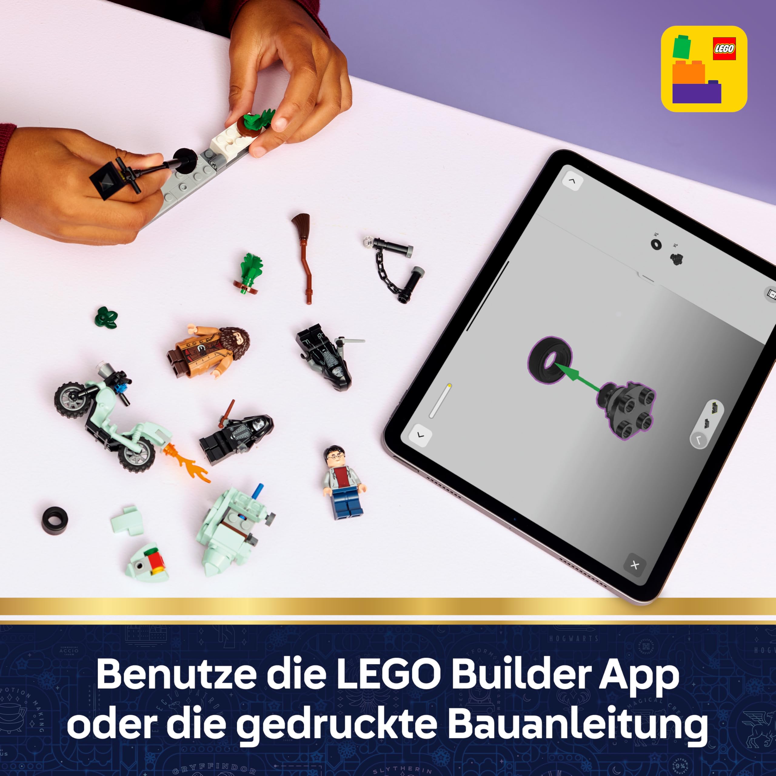 LEGO Harry Potter Hagrids und Harrys Flucht aus dem Ligusterweg - Motorrad Spielzeug mit 4 Minifiguren - 2 Todesser, eine Straßenszene - Geschenk für Mädchen, Jungen und Fans ab 8 Jahren - 76459 7