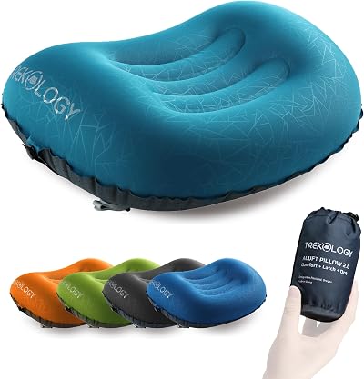 TREKOLOGY Ultralight Inflatable Camping Pillow Ergonomic Neck Lumbar Support