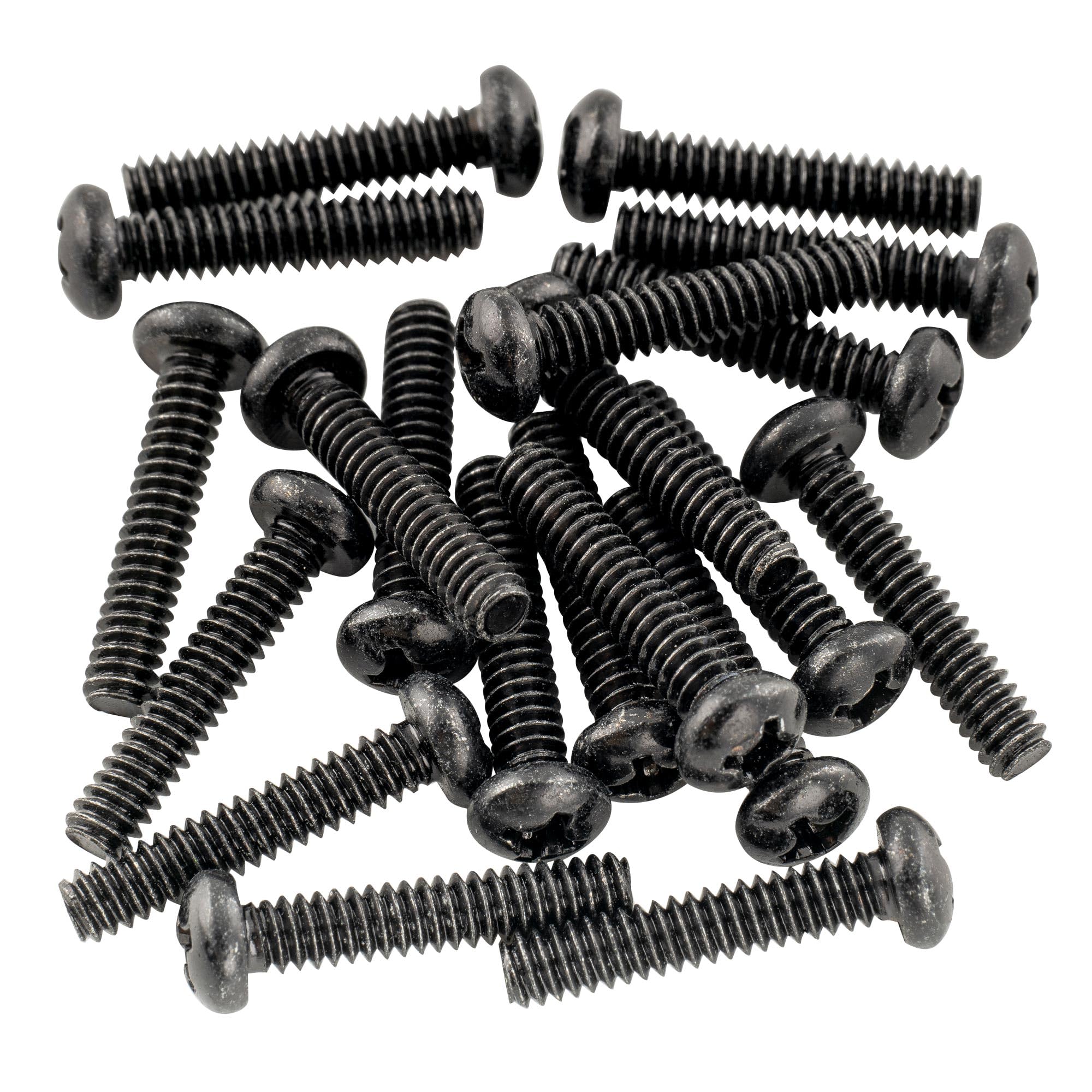 Musiclily Basic 3.5x20mm Metal Metric Thread Strat Style Single Coil Pickup Mounting Screws for Stratocaster ST Electric Guitar, Black (Set of 20)