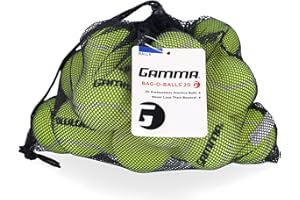 GAMMA Pressureless Tennis Ball Bags, 10, 12, 18, 20 Pack Sizes, Tennis Lessons & Practice, Longer Durability & More Bounce, Colored Tennis Balls, Training, Coaching. Indoor & Outdoor Balls