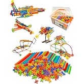 Tcnroy 600PCS STEM Building Toys, Straw Constructor Toys Up Grade Engineering Building Sets for Kids Develops Motor Skills and Logic Thinking, Fun Educational Toy Great for Gift