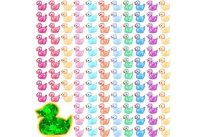libfrnt 100 Pcs Luminous Glitter Mini Resin Ducks Tiny Ducks Miniature Figurines Glow in The Dark Cute Colorful Mini Duck Ornament Ducks Decor for Garden Dollhouse Home DIY Crafts