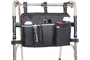 UlifeBetter Walker Bag Walker Accessories for Folding Walker with Cup Holder, Rollator Organizer Storage Pouch Universal Fold