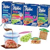 Ziploc Food Storage &amp; Sandwich Bags Variety Pack, 635 Total Bags | Food Storage Bags, Variety Pack, Gallon Freezer Bags, Quart Slider Storage Bags, Sandwich and Snack Bags, 635 Total Bags