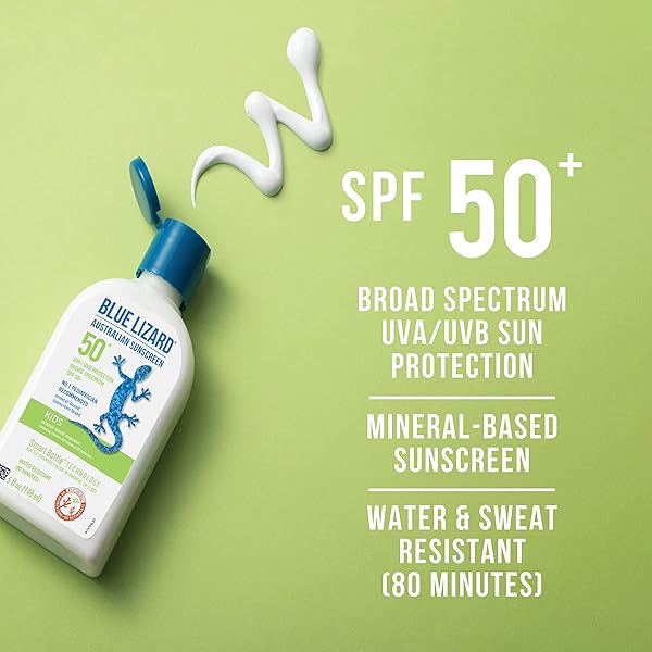 BLUE LIZARD KIDS MINERAL-BASED SUNSCREEN LOTION, SPF 50, CREAM, 5 FL OZ