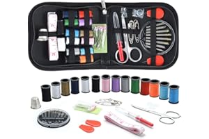 MARCOON Sewing KIT, DIY Sewing Supplies with Sewing Accessories, Portable Mini Sewing Kit for Beginner, Traveller and Emergency Clothing Fixes, with Premium Black Carrying Case (Black)