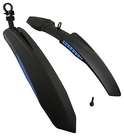 Dark Horse Bicycle Atom Mudguard with Reflective Tape, Black-Blue