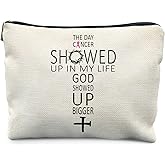 KBRCT Breast Cancer Awareness Christian Makeup Bag for Women, Christian Gifts for Women Faith, Gifts for Cancer Patients Cosmetic Bag for Purse, Religious Chemo Makeup Zipper Pouch