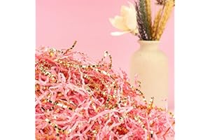 TCAIRG - 2 LB - Gold & Pink - Mixed Color Shred Filler Crinkle Cut Paper for luxury Gift Box Filler Gift Basket Stuffing Shipping Packaging Craft Party Favor Bags (Gold & Pink)