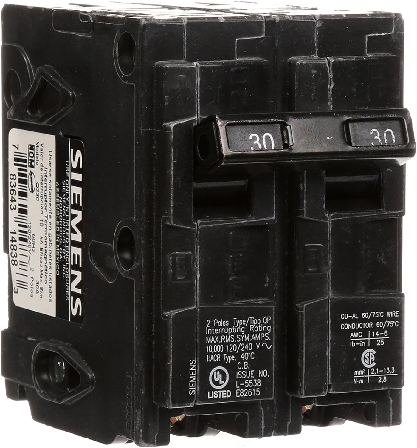 Q230 30-Amp Double Pole Type QP Circuit Breaker - - 