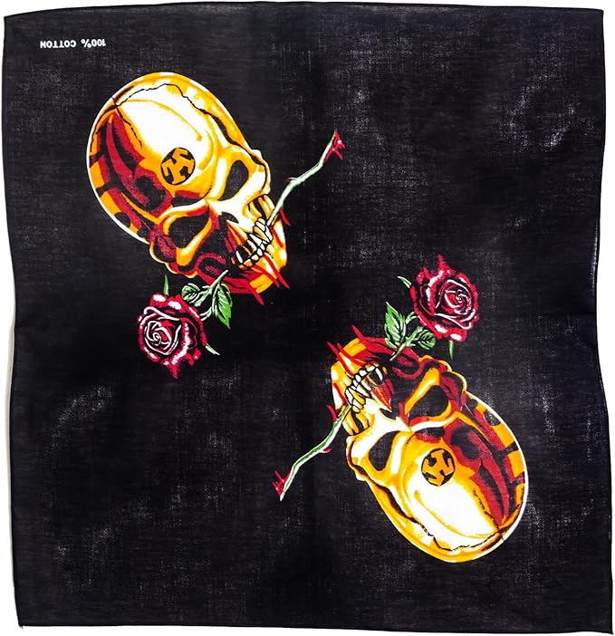 shenky - Bandana - Pañuelo para motorista - 100% algodón - Estampado de cachemira