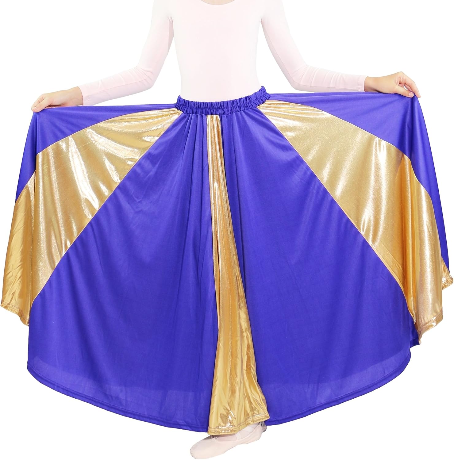 Danzcue Girls Praise Dance Long Circle Skirt, Deep Purple
