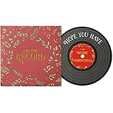 Vinyl Record Luxury Vintage Christmas cards Boxed with envelopes | For the record - Bulk Holiday Cards for a Merry Xmas | Pairs perfectly with Christmas gifts and stocking stuffers for music lovers (Single)