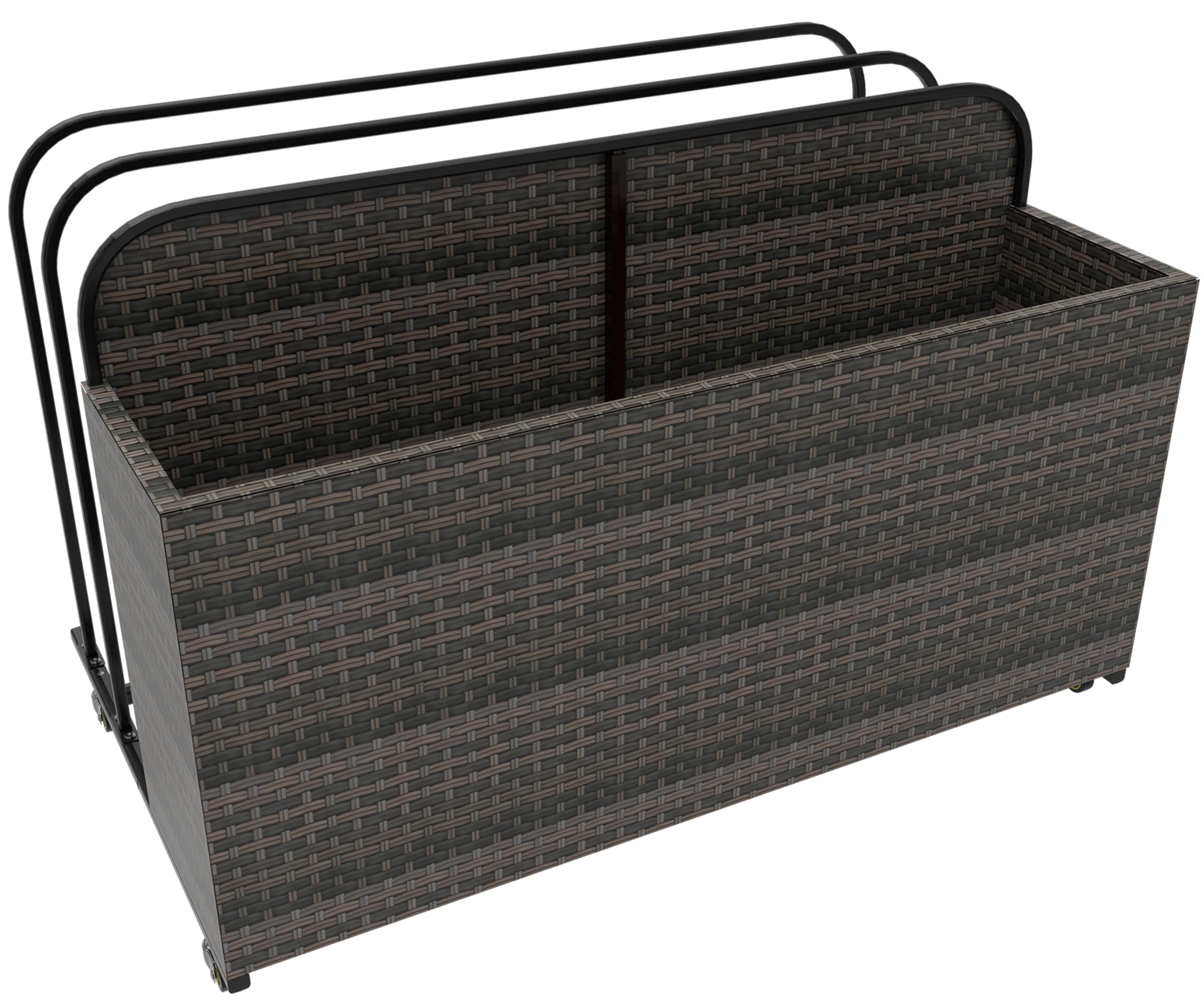 Poolside Float Storage Organizer, Outdoor Wicker Rattan Pool Float Holder Storage Rack For