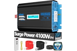 GIANDEL 2000 Watt Pure Sine Wave Power Inverter 12V DC to 120V AC,4100W Surge Peak Power,UL Listed GFCI Outlets,FCC Approved,USB-C36W,Remote with Battery Monitor for RVs,Campers,Off Grid Solar Setup
