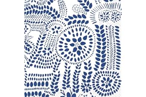 Boston International L771094 IHR Marimekko Lunch Paper Napkins 6.5" x 6.5" Nasia White/Blue