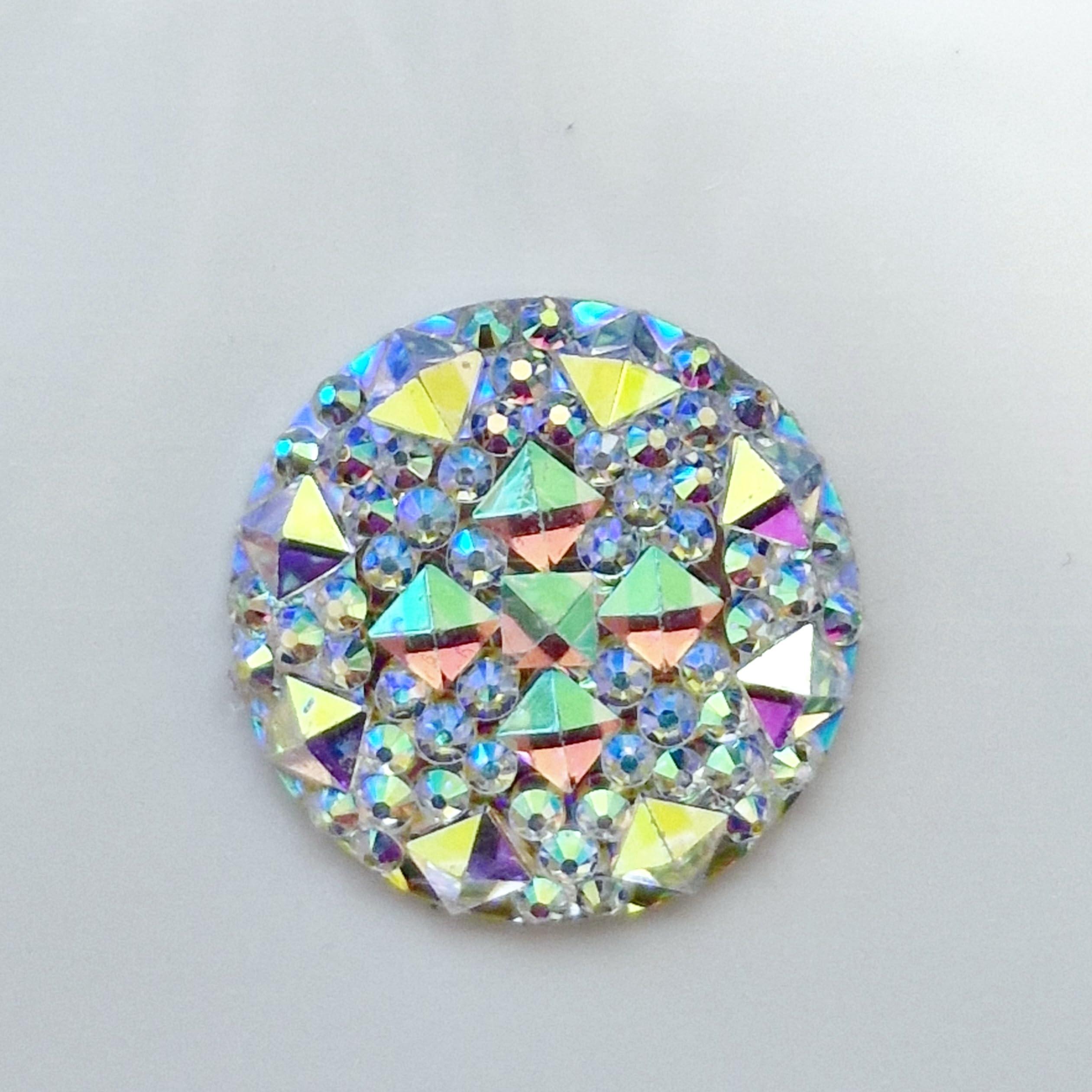 MajorCrafts® 30pcs 16mm Crystal AB Flat Back Round Resin Rhinestones