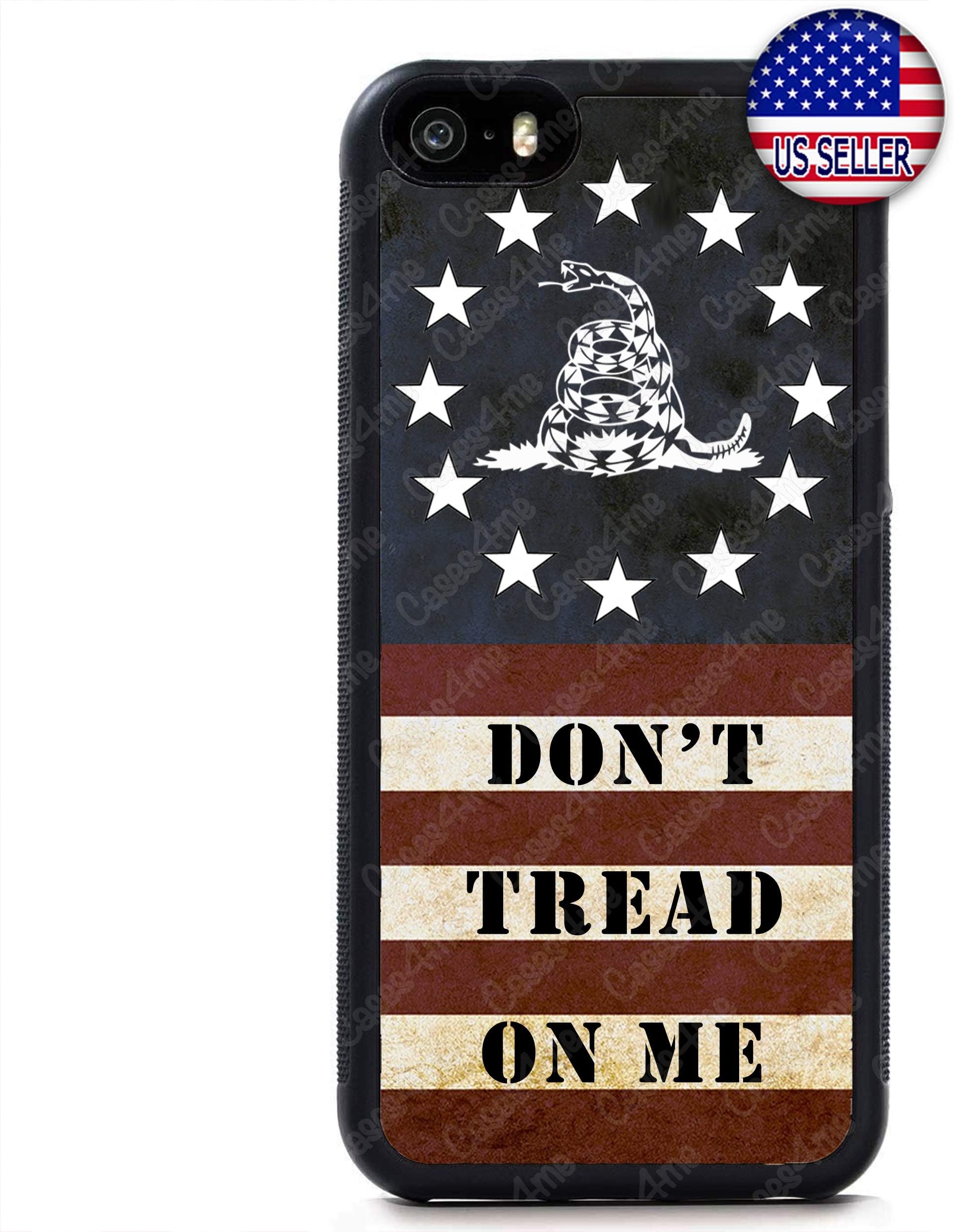 USA Flag Don't Tread On Me 2nd Amendment Slim Shockproof Hard Rubber Custom Case Cover for iPhone 11 Pro Max X XS XR 8