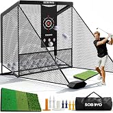 Golf Practice Hitting Net for Driving Real Balls, Indoor Chipping Swing Training Nets with Side Barriers Impact Target, 10 x 7.5ft Heavy Duty Netting with Carry Bag for Backyard Outdoor Driveway Use