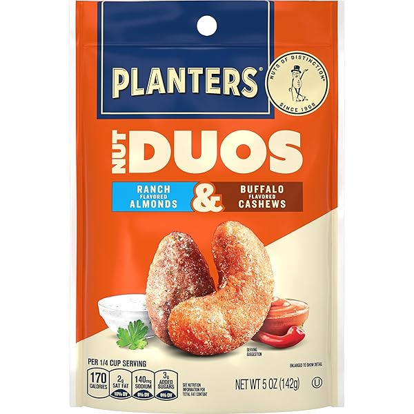 PLANTERS NUT DUOS, FLAVORED NUTS, RANCH ALMONDS &...