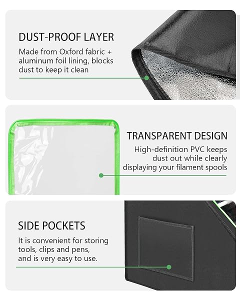 FANGSUN 3D PRINTER FILAMENT STORAGE BOX – HOLDS UP TO 21 SPOOLS, 2-TIER FILAMENT RACK AND ORGANIZER BOX WITH STABLE TRAPEZOID FRAME AND POCKETS FOR 3D PRINTING ENTHUSIASTS IN HOME, STUDIO, OR WORKSHOP