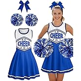 JenPen 3 Pcs Halloween Cheerleader Costume for Women Adult Cheerleader Outfit Set Cheerleading Uniform Dress for Party