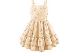 Arshiner Girls Cami Summer Dress Boho Sleeveless Casual Sundress with Pockets for 4-12 Y