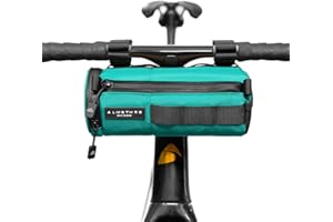 ALMSTHRE Compact Bar Bag – Sterling Aqua | Hard-Shell Bike Handlebar Bag with Waterproof Zipper & Adjustable Straps | Lightweight Bicycle Handlebar Bag, Compatible with Road, Gravel & MTB Bikes