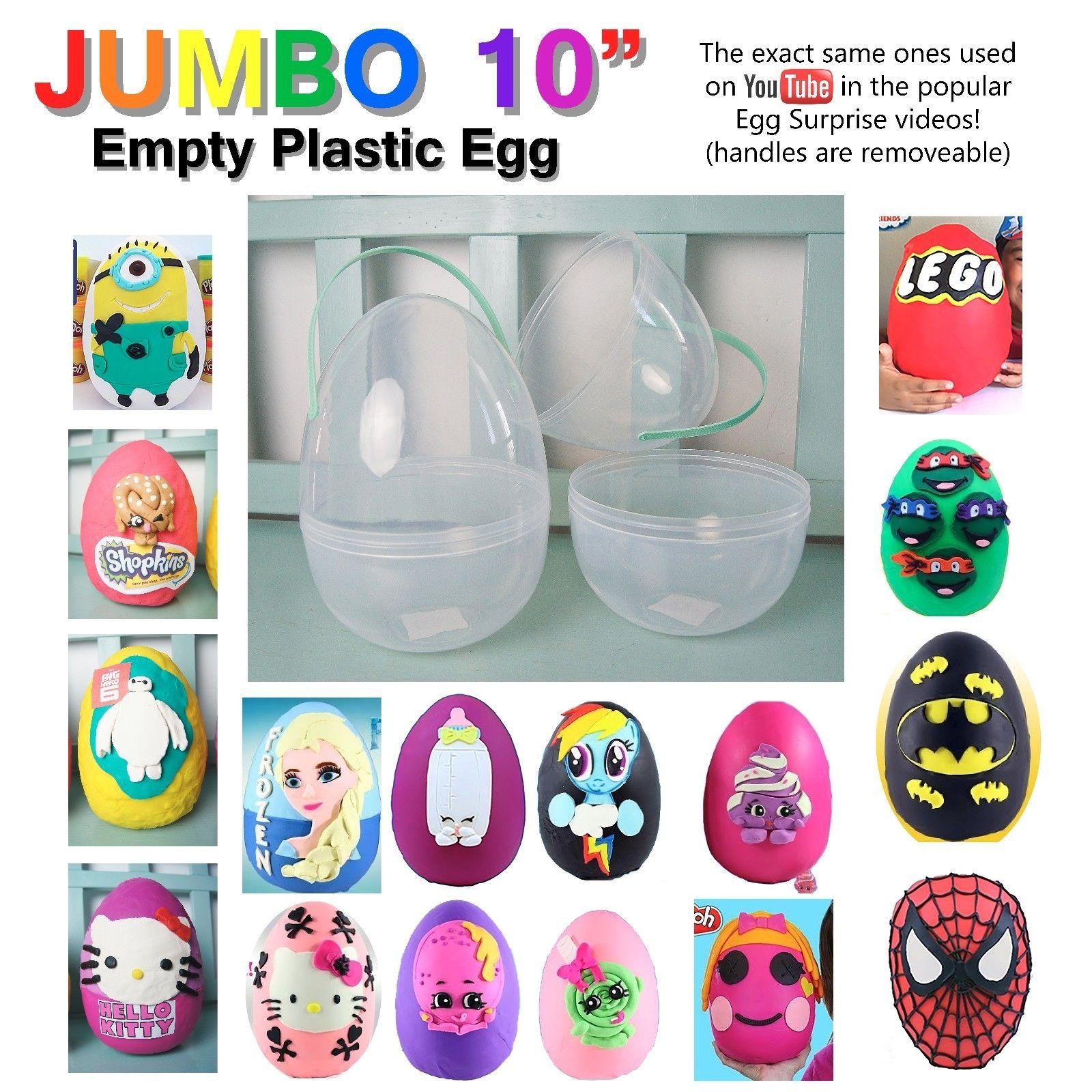 Original Jumbo Xl 10 Plastic Egg Surprise Large Big