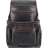 Graintex Leather Tool Pouch - 3 Pocket Oil Tanned Leather For Construction & Trade Work