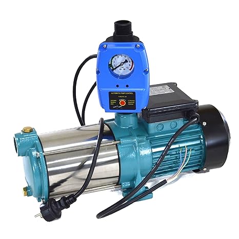 Kreiselpumpe Hauswasserwerk Gartenpumpe MHi 1300 Watt 6000 L/h 5,5 bar mit Schaltautomatik Druckschalter Trockenlaufschutz PC