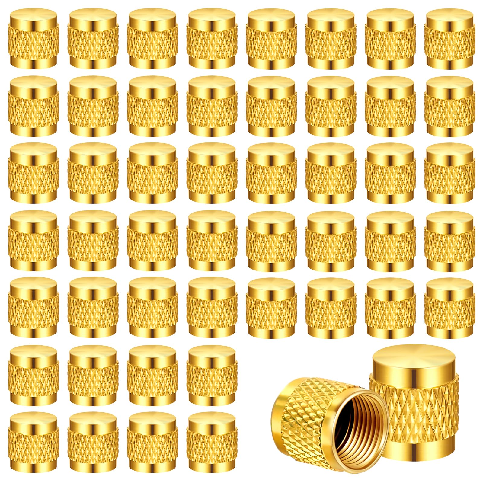 Photo 1 of ?Upgraded? 50 Pcs 1/4" Brass Flare Cap, Solid Brass Caps with Neoprene O Ring Seal, 1/4" SAE HVAC Valve Caps