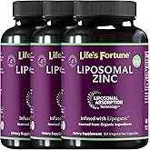 Liposomal Pure Zinc Picolinate Supplement with Copper, Immune Support, Metabolism, and Skin Health | High Potency, for Adults Men & Women | Powerful Antioxidant | 90 Capsules (Pack of 3)