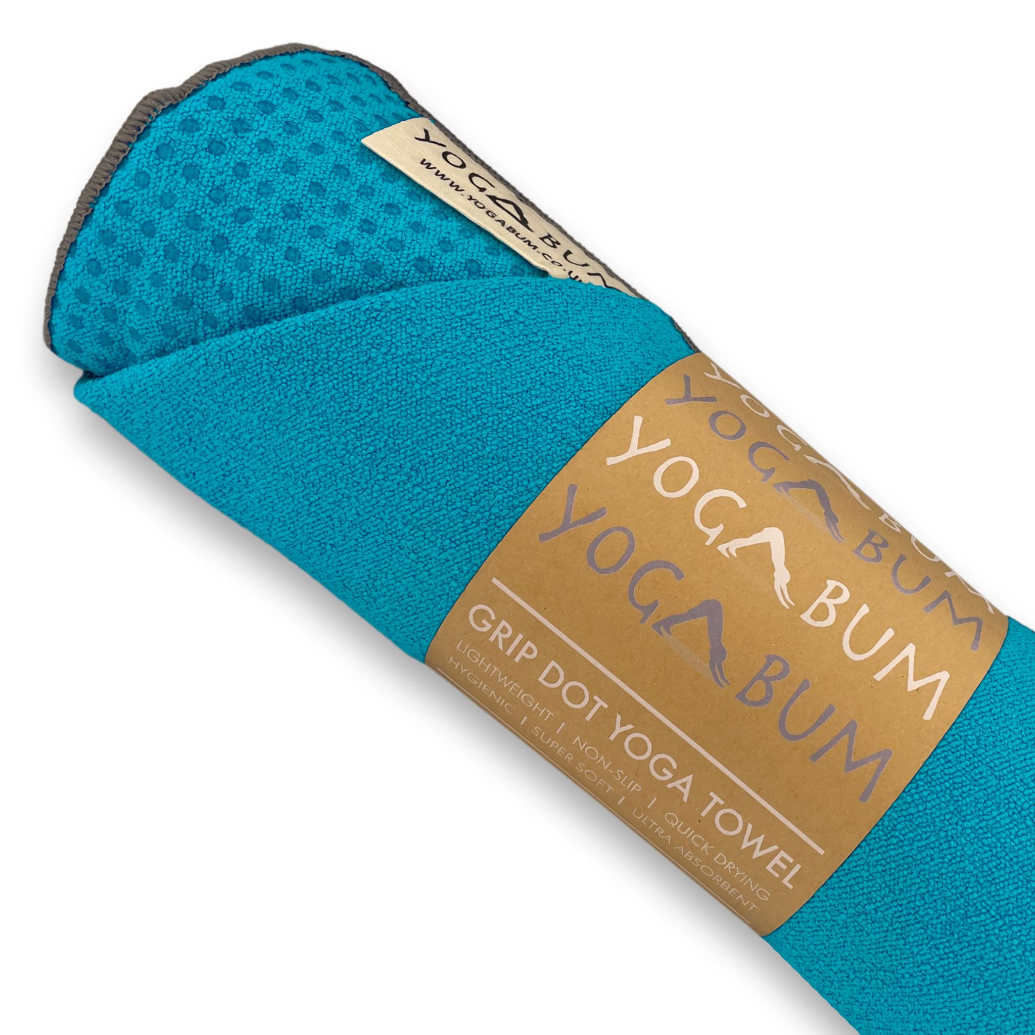 Yogabum Grip Dot Yoga Mat Towels | Non-Slip | Eco Yoga Towel (Miami Blue)