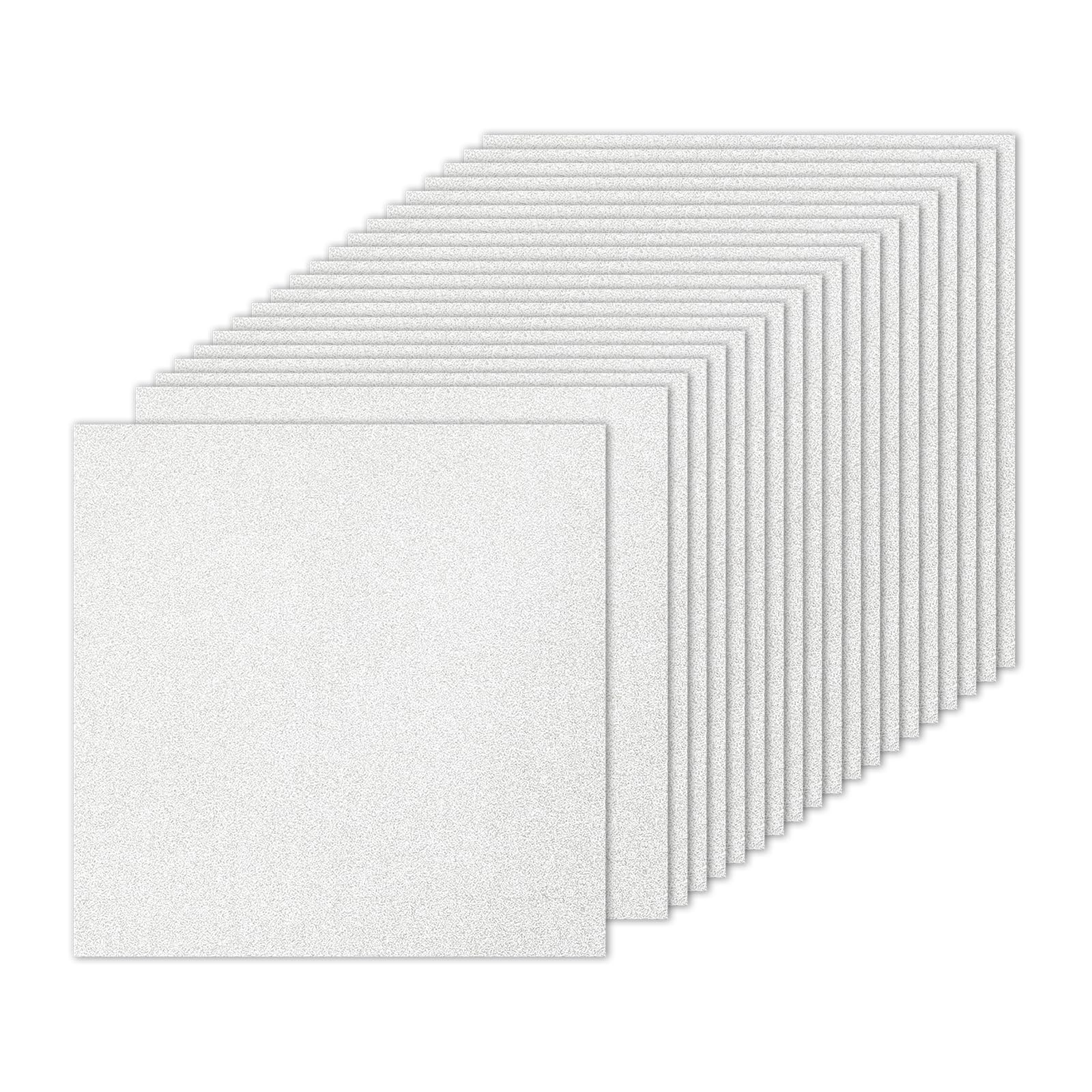 PATIKIL Silver Glitter Cardstock 20 Sheets 10 x 10 Inch Square Premium Sparkly Paper Craft Cardstock Paper 250gsm for Scrapbook Card DIY Art Wedding Party